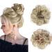 Vlasy Messy Bun Hair Piece for Women Curly Wavy Hair Scrunchies Bun Extensions Hairpieces Synthetic Hair Chignons Accessories Updo for Girls(18/22# 35g) 35g 18/22#