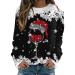 Women's Christmas Sweatshirts Cute Snowman Penguin Print O-Neck Raglan Top Shirt Pullover Comfy Warm Xmas Jumper Winter Long Sleeve Tops Loose Tunic Top Sweaters Z21-black S