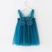 Baby Girl Tulle Princess Dress with Butterfly Wings | 0-4 Years | Peacock Blue - Buy Online on SooperMarket.com