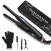 Mini Hair Straightener Pencil Straightener for Short Hair Beard and Pixies Straight or Tight Curler Adjustable Temperature Small Flat Iron for Short Hair (Black)