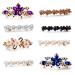 Minimalist CZ White Pearl Hair Clips with Champagne Brown Crystal Barrettes - Handmade Bridal Hair Accessories for Women and Teens - Buy Online on SooperMarket.com