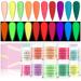 Saviland Acrylic Powder Set - Glows in The Dark Acrylic Nail Powder 10 Neon Colors Professional Polymer Powder for Acrylic Nails Extension DIY Nail Manicure Halloween Nails Design Gifts for Women A3-Glows in The Dark