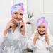 Basumee Kids Microfiber Hair Towel Wrap 2 Pack - Rapid Drying Hair Towel Turbans for Girls - Unicorn Colorful Design - Buy Online on SooperMarket.com