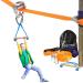 hooroor Slackline Pulley with 52FT Zipline, Monkey Bar, Most Accessory for Ninja Warrior Obstacle Course for Kids&Adults Backyard, Outdoor Toys Gifts Playset Jungle Gym,Easily Carry&Install Classical