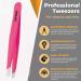 Wide Grip Slant Tweezers - German Stainless Steel - Hand-Filed Slanted Tips for Ultra-Precision - Tweezers for Eyebrows and Nose/Ear/Facial Hair - Professional Grade (Pink) - Buy Online on SooperMarket.com