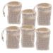 BELLIFFY 6pcs Soap Bag Bar Soap Exfoliating Soap Saver Soap Accessory Bubble Net Soap Net Cotton Linen Beige