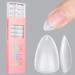 AILLSA Short Almond Nail Tips - 240 PCS Upgraded Matte Soft Gel Nail Tips No Filed Pre-shaped Full Cover Almond Nails Clear Acrylic False Gelly Nail Tips for Soak Off Nail Extensions 15 Sizes Ultra Short Almond 240PCS