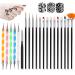 HanyoSheng acrylic brush for nails nail brush for gel nail brush nail art brush nail art design painting Detailing brush & dotting tool kit set 15 brush + 5 dotting pen nail art brush