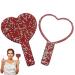 Traziewell Mirrors with Handle for Make Up Hair Cutting Tool Heart Shaped Handle Mirror for Daily Salon Barbers Red Heart Mirror JZ000322 Jz000322 Three Seats