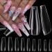 Acrylic Coffin Nail Tips Coffin False Nails Full Cover Ballerina Shape Artificial Fake Nails 600pc 10 Sizes Manicure DIY Fingernails Designs Nail Decor for Women Teens Girls Clear