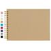 potricher 12.2 x 8.5 Inch Hardcover Kraft Blank Page DIY Scrapbook Photo Album  80 Pages (40 Sheets) Wedding Anniversary Family Small Scrapbook Photo Album (Brown)