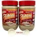 (2) Two 16 ounce Jars of Sesame King Roasted Tahini 100% Pure Ground Sesame Paste with (1) One WYKED YUMMY 4-in-1 Plastic Measuring Spoon Bundle