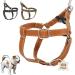 Dogissimi dog harness for small and medium dogs adjustable and ergonomic dog harness made of real leather handmade in Italy leather dog harness (L leather) L (breast 52-69 cm) leather
