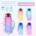 ROISDIYI Kids Water Bottle 20oz with Straw | BPA-Free & Leak-proof | Motivational Reusable Water Bottle for School | One-handed Opening Straw Lid | Anti-dust Spout Cover | Blue - Buy Online on SooperMarket.com
