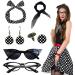 Lesunbak 50s Accessories for Women | 1950s Outfit with Headbands and Drop Earrings Costume Accessories with Red Bow Headband Vintage Polka Dot Hair Bands Cat Eye Glasses Black One Size - Buy Online on SooperMarket.com