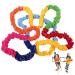 Cooperative Stretchy Band Elastic 78.74in Colorful Portable of War Rope Tear Resistant Fleece Exercise Bands for Group Games Fits 3 People Stretchy Band 300cm