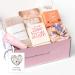 Unboxme Gift Basket For Women - Relaxation Gifts I Self Care Package with Vegan Hand Cream Pearl Sheet Mask Herbal Bath Soak Rose Organic Tea Fluffy Socks Floral Scrunchie & Card Warm Hugs Card
