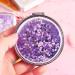 Mollensiuer 2Pcs Folding Double-Sided Glitter Handheld Pocket Mirror - Portable Travel Makeup Mirror for Pockets, Bags, and Travel - Purple - Buy Online on SooperMarket.com