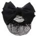 KALLORY French Barrette Hair Bun Net Hair Hair Snood Net Net Mesh Bun Cover Bowknot Bun Cover Bowknot Hair Clip for bow barrette Women hair nets clip (Black) 11.5*7cm Picture 2