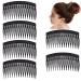 Plastic Hair Combs Slides 6PCS French Twist Comb Strong Hold Hair Clips with Teeth Hair Combs Slides Set for Women Ladies Girls for Thick and Fine Hair(Black)