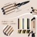 3 Barrel Curling Iron Wand- 1 Inch Ceramic Tourmaline Triple Barrels, Dual Voltage, Adjustable Temperature - Gold - Buy Online on SooperMarket.com