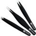 Macs Professional Tweezers Set for Eyebrow Plucking & Ingrown Hair Removal - Stainless Steel Precision Sharp Tips - Black 7343BK - Buy Online on SooperMarket.com