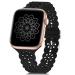 Floral Silicone Band Compatible with Apple Watch Bands 38mm 40mm 42mm 44mm 41mm 45mm 49mm Women Men, Slim Hollow-Out Design Wristbands Soft Sport Breathable Watch Bands for iWatch Ultra SE Series 8/7/6/5/4/3/2/1 Black 38mm/40mm/41mm