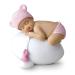 Mopec Y944.2 Cake figure baby girl for baptism pink 7.5x8cm