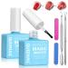 2 * 15ml Gel Nail Polish Remover Gel Remover for Nails Peel Off In 3-5 Minutes Quickly & Easily Removes Gel Nail Polish Gel Polish Remover with Cuticle Pusher Nail Files Blue