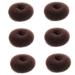 Dilisen extra small hair knot manufacturer for children 6 PCs chignon hair donut sock bun shape for girls mini hair donut shaper for short and thin hair (small size 2.4 inches dark brown)