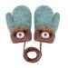 Kids Toddlers Knitted Gloves Mittens with String Boys Girls Magic Stretch Mittens Thick Fleece Lined Baby Infant Winter Warm Mittens Cartoon Cosy Full Finger Gloves Xmas Gift for Aged 0-3 Green