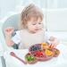 Suction Silicone Baby Plate with Lid, Spoon & Dividers - BPA Free & Dishwasher Safe (Pink) - Buy Online on SooperMarket.com
