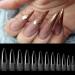 AOREAM Clear Stiletto Nail Tips 240PCS Clear Soft Gel False Nails Half Matte Full Cover Press on Nails 12 Sizes Fake Artificial Extension Nail Tips Salon Nails for Home Nails DIY Square Nail Tips-2