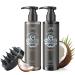 Bartshampoo for men 3 in 1 beard care set JVR Premium Beard Wash Cleaning smoothing & moistening Bart Gift with Bart Shampoo & Conditioner Set 2x200ML Bart Massage Burst (Schwarz1)