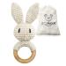 Artestar Greifling Baby Rassel Beißring Wood Babyassel Greifling Toy Babyassel Wood Toy Baby Gift For Birth (Beige Hase)