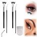 Dolly Mascara Fan Brush, Dolly Mascara Fan Brush for Lashes, Angled Fan Shaped Eyelash Brush, Eyelash Comb Separator,Portable Folding Cosmetic Brushes Eyelash Bent Applicators (2Sets)
