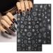 Stylish 3D Metallic Nail Art Stickers - Silver Moon Star & Snake Designs - Luxury Self-Adhesive Decals for DIY Manicure Decoration - Buy Online on SooperMarket.com