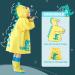 Kids Raincoat | Waterproof Rainsuit for Boys & Girls | Toddler Poncho with 3D Cartoon | Children Rainwear | S/80-95CM | Crocodile Design - Buy Online on SooperMarket.com