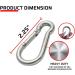6 Pack of 2 1/4 Inches Stainless Steel Safety Spring Snap Hook Carabiner  Multi-Purpose Heavy Duty Stainless Steel Carabiner Clips for Keys Swing Set Camping Fishing Hiking Traveling - Buy Online on SooperMarket.com