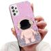 Tivenfezk Nadoli for Samsung Galaxy A73 5G astronaut Hidden Stand Shell caricature glitter stand soft silicone bling transparent protective cover samsung galaxy a73 5g pink