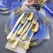 Nervure 175PCS Clear Blue Plastic Plates with Gold Trim - Ideal for Weddings & Parties - Buy Online on SooperMarket.com