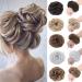Synthetic Hair Bun Extensions Hairpiece 45g Thick Messy Hair Scrunchies for Women Updo ponytail Extensions - Ash Blonde Scrunchie 45 g Ash/Blond