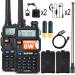 BaoFeng Radio UV-5R 8W 2Pack Handheld Ham Radios (VHF & UHF) with High Gain Antenna and Programming Cable (2Pack) (M)