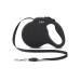 DDOXX dog leasic - stable reflective nylon strip dog leash bite -proof - roller leash break & lock system - s (black) s |4 m |Up to 10 kg black
