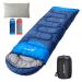 BISINNA Sleeping Bag with Pillow - 4 Season Backpacking Sleeping Bag Lightweight Waterproof Warm and Washable for Adults Kids Women Men's Outdoors Camping Hiking Mountaineering(Right Zipper) Blue