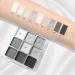 Black Smokey Eyeshadow Palette - 9 Cool Toned Matte Glitter Shades | Long Lasting & Waterproof Makeup for Girls and Women - Silver - Buy Online on SooperMarket.com