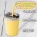 Tweevo Kids Tumblers 8.5 oz - 2 Pack, Stainless Steel Cups with Spill-Proof Lids, Straws, and Brush - Blue Yellow - Buy Online on SooperMarket.com
