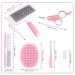 Crafterlife Small Animal Pet Grooming Kit - Shedding Slicker Brush, Massage Glove, Comb, Nail Clipper Trimmer - for Rabbit, Puppy, Kitten, Guinea Pig, Hamster, Ferret (Pink) - Buy Online on SooperMarket.com
