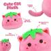 Cute Strawberry Cat Plush Pillow 20cm - Soft Stuffed Animal Toy for Kids - Kawaii Decor for Girls and Boys - Buy Online on SooperMarket.com