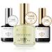 Modelones 15ml Gel Base and Top Coat with Cuticle Oil Set, 3Pcs Nail Treatment Set, No Wipe Gel Base Top Coat & Nail Oil for Dry and Damaged Cuticles Cuticle oil with base&top coat